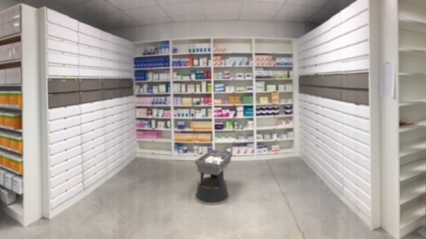 Eight New Herger Drawer Columns for Pharmacie des Arcades in Paron